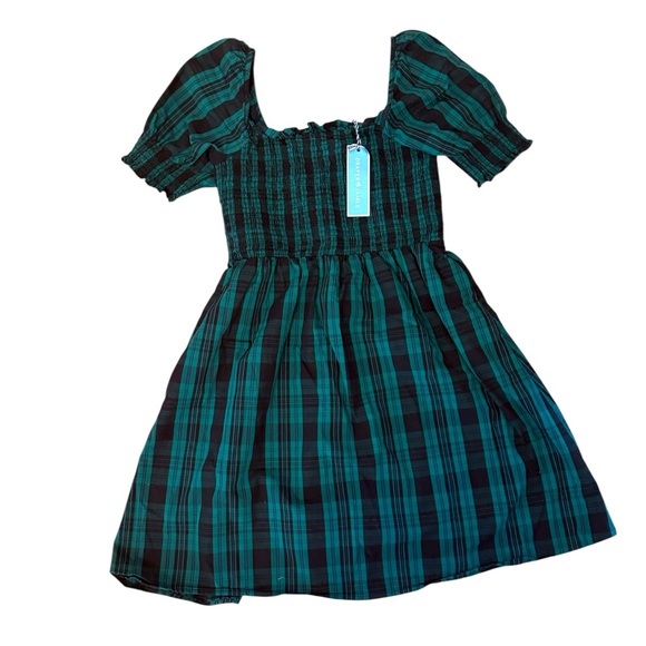 Draper James Cam Smocked Dress in Green Blackwatch Plaid - Size Small (NWT) - Picture 3 of 9